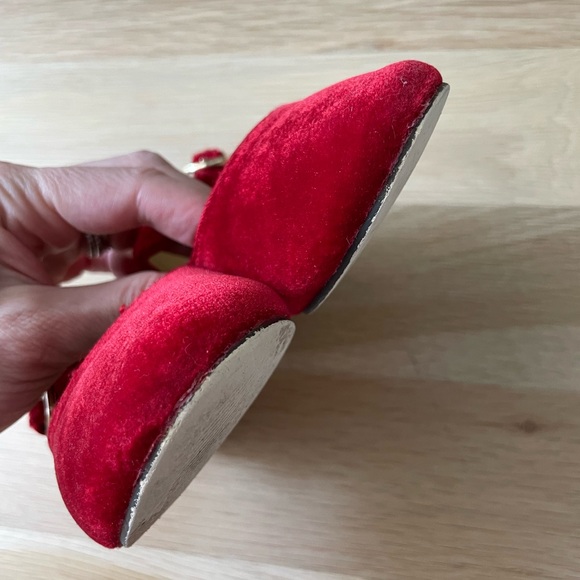 J Crew Factory red velvet Mary Jane shoes - Picture 6 of 7